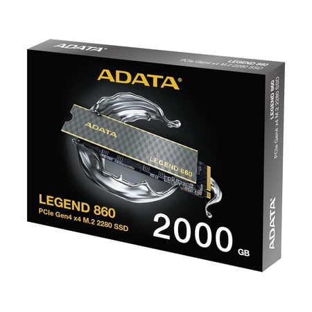 ADATA 2TB Legend 860 PCIe Gen4 x4 M.2 2280 Solid State Drive - R/W Speed up to 6,000/5,000 MB/s SLEG-860-2000GCS