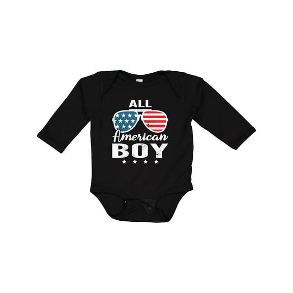 Inktastic All American Boy USA Parade Boys Long Sleeve Baby Bodysuit
