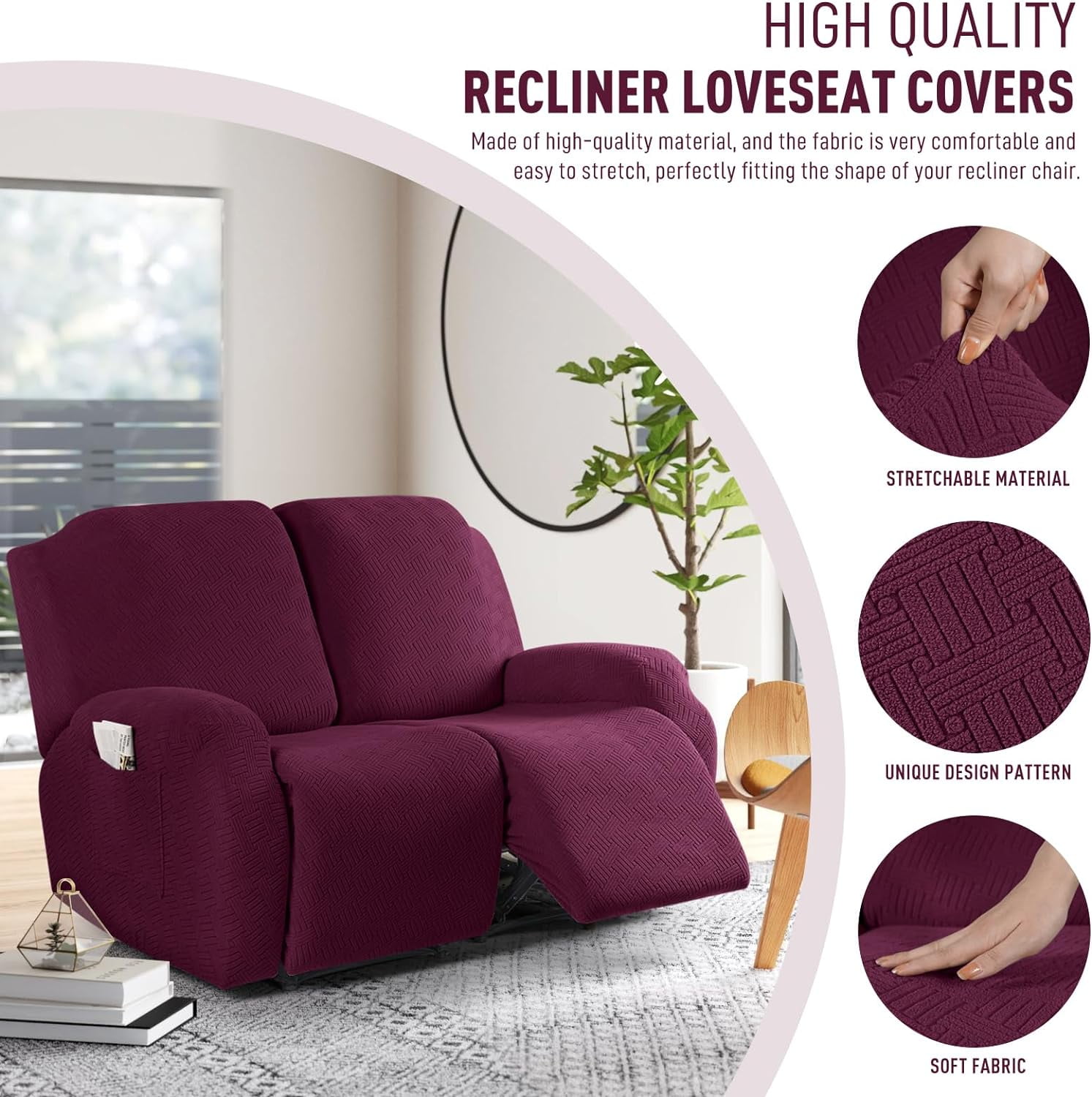 Recliner Slipcovers Lapalife Recliner Chair Covers,4-Pieces Chair