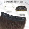 thumbnail image 3 of Extensiones de Cabello de Alambre Invisible con Diadema Transparente Tamaño Ajustable 4 Clips Seguros Peluquín de Alambre Secreto Largo Ondulado de 16 Pulgadas Rubio Ceniza Sucio Ombré para Mujeres, 3 of 7