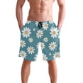 thumbnail image 4 of Dailycode Men's Quick Dry Swim Trunks Beach Shorts Casual Summer Board Shorts with Pockets, Daisies Flower, 4 of 8