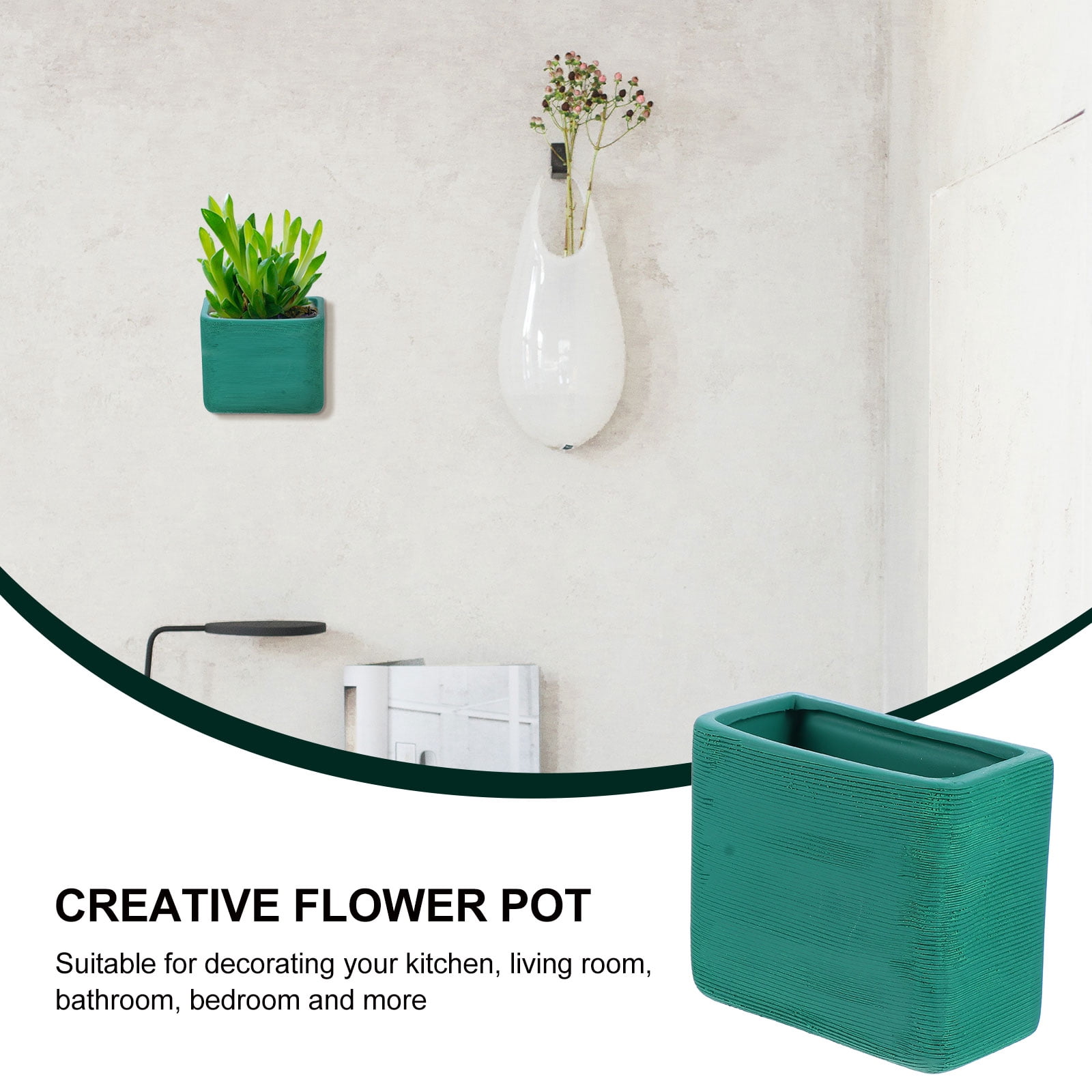 FOLOYORI Creative Green Hanging Planters with Removable Flower Pots for Wall Decoration