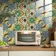 thumbnail image 1 of 10 Uds. Pegatinas de azulejos de cristal de superficie de patrón Retro pegatinas de pared de cocina impermeables, 1 of 4