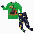 thumbnail image 5 of NOLDARES Kids Pajamas Sets Boys Girls 2-Piece Sleepwear Set Cotton Long Sleeve Casual Kids Clothes,Green,4-5 Y, 5 of 5