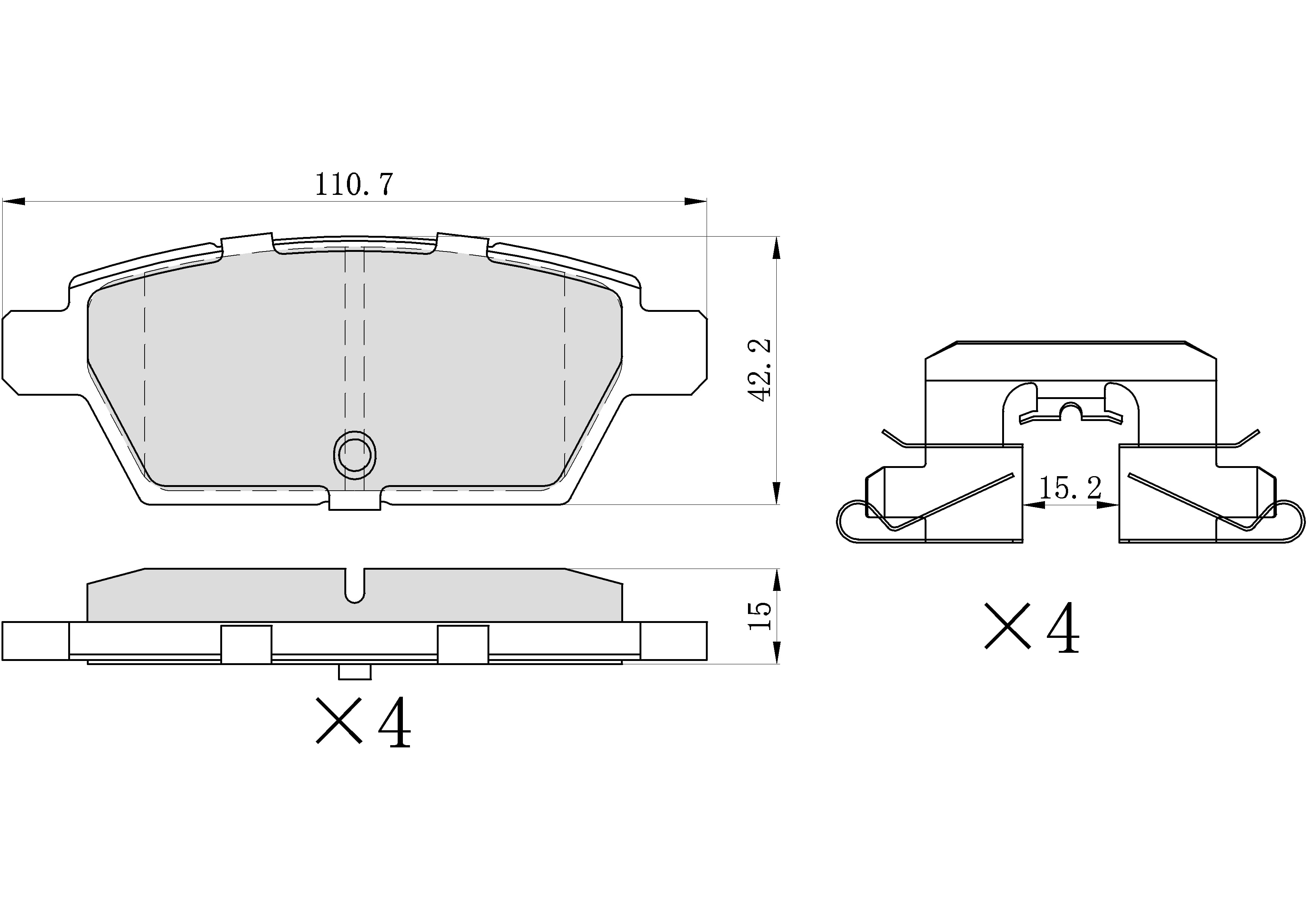 UltraHC 700 Brake Pad Set, Rear HC7.1161.0.C, Ford Fusion 2012-2006