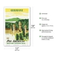 thumbnail image 2 of Germany - Fly - Bavaria Neuschwanstein Castle - Vintage Airline Travel Poster by Edward McKnight Kauffer c.1949 - Master Art Print (Unframed) 12in x 18in, 2 of 4