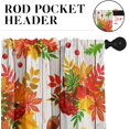 thumbnail image 4 of Autumn Leaves Wooden Fall Kitchen Curtains with Valance and Tier Sets 36 Inch, 3 Pieces Tree Leaf Floral Rod Pocket Drapes Window Treatment Curtains for Kitchen Over Sink Dining Room Decor, 4 of 6