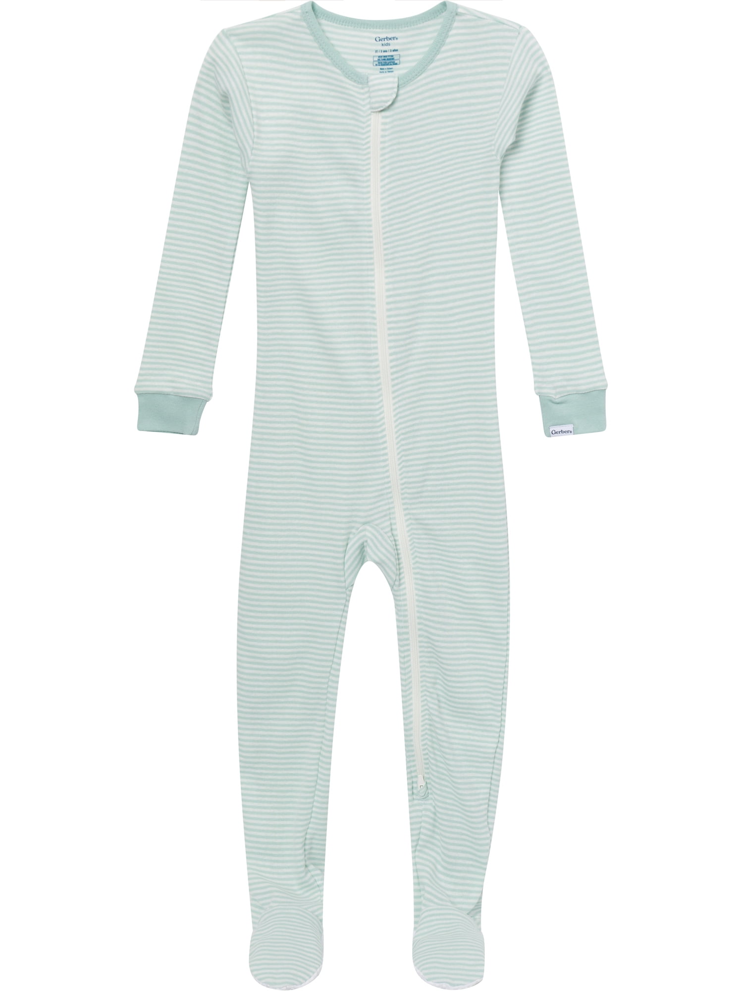 Gerber Baby and Toddler Neutral 2-Way Zipper Footed Unionsuits, 4-Pack, 0/3 Months - 5T