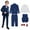 Navy, variant on Boy's Formal Suit 6 Piece Set Slim Fit Kids Tuxedo Suits for Wedding Teen Toddler Boy Dress Suit Outfit Black 5-6 Years