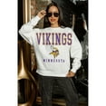 thumbnail image 6 of Women's Gameday Couture  White Minnesota Vikings  Sunday Drives Oversized Crewneck Pullover Sweatshirt, 6 of 7