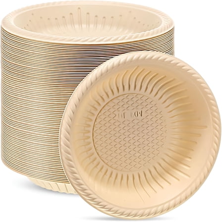 ACDANC 100 Count 4" Small Paper Plates Heavy Duty Round Paper Starch Disposable Plates Mini Party Plates Bulk for Dessert,Cake,Appetizer,Dinner (White)