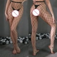 thumbnail image 5 of QASIEATN Fashion Tights for Women Large Net Fishnet Hosiery Black Hollowed Out Fishnet Stockings Women's Pantyhose, 5 of 5