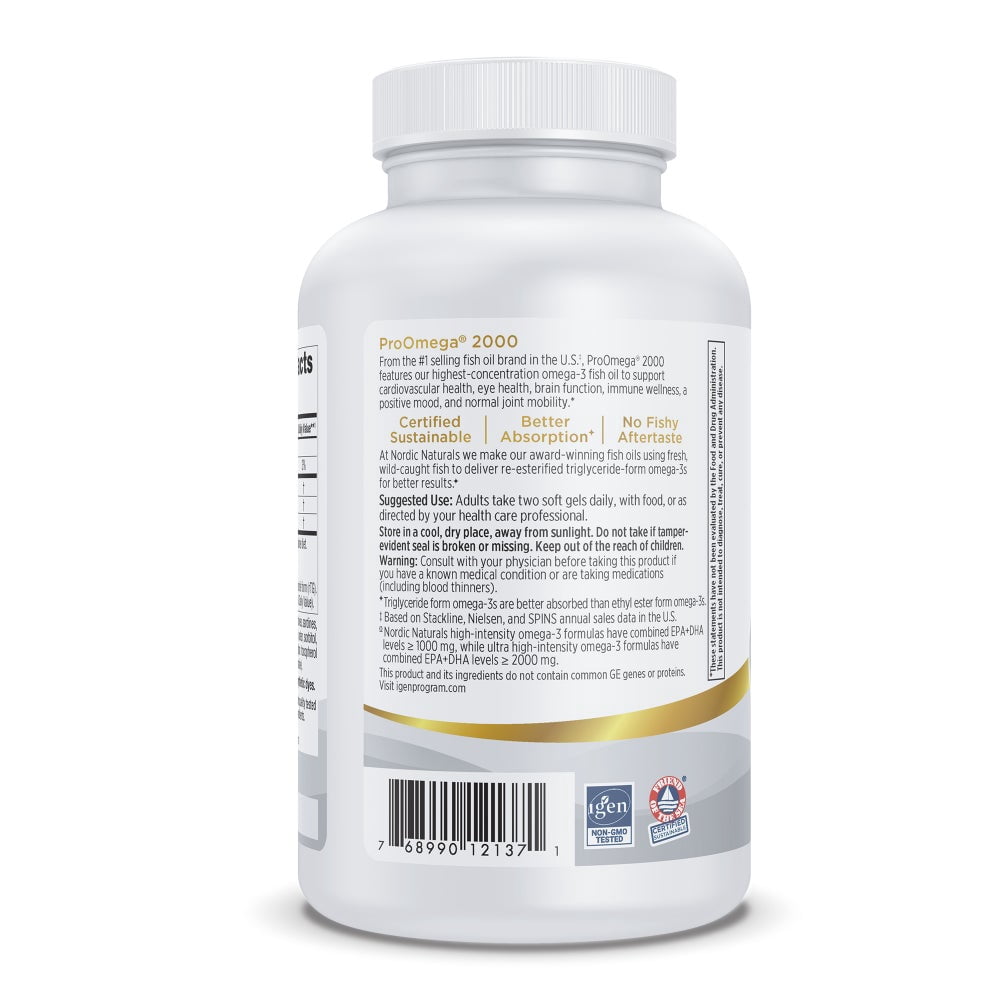 Nordic Naturals ProOmega Softgels, 2150 Mg, EPA & DHA, Fish Oil, 120 Ct