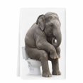 thumbnail image 2 of Funny Elephants Kitchen Towels Set of 1, Cute Art Fun Lovely Animals on Toilets Absorbent Dish Towels for Kitchen, Microfiber Hand Towel, Quick Drying Tea Towel for Cleaning Decorative Dishcloths, 2 of 7