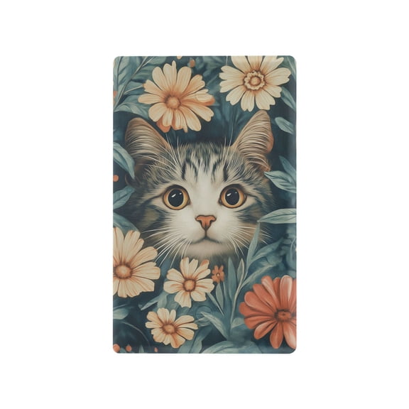 Yayeee Blank Wall Plate Cover 1-Gang 4.5"x2.7" Home Unused Decorative Outlet, Flowers Cat