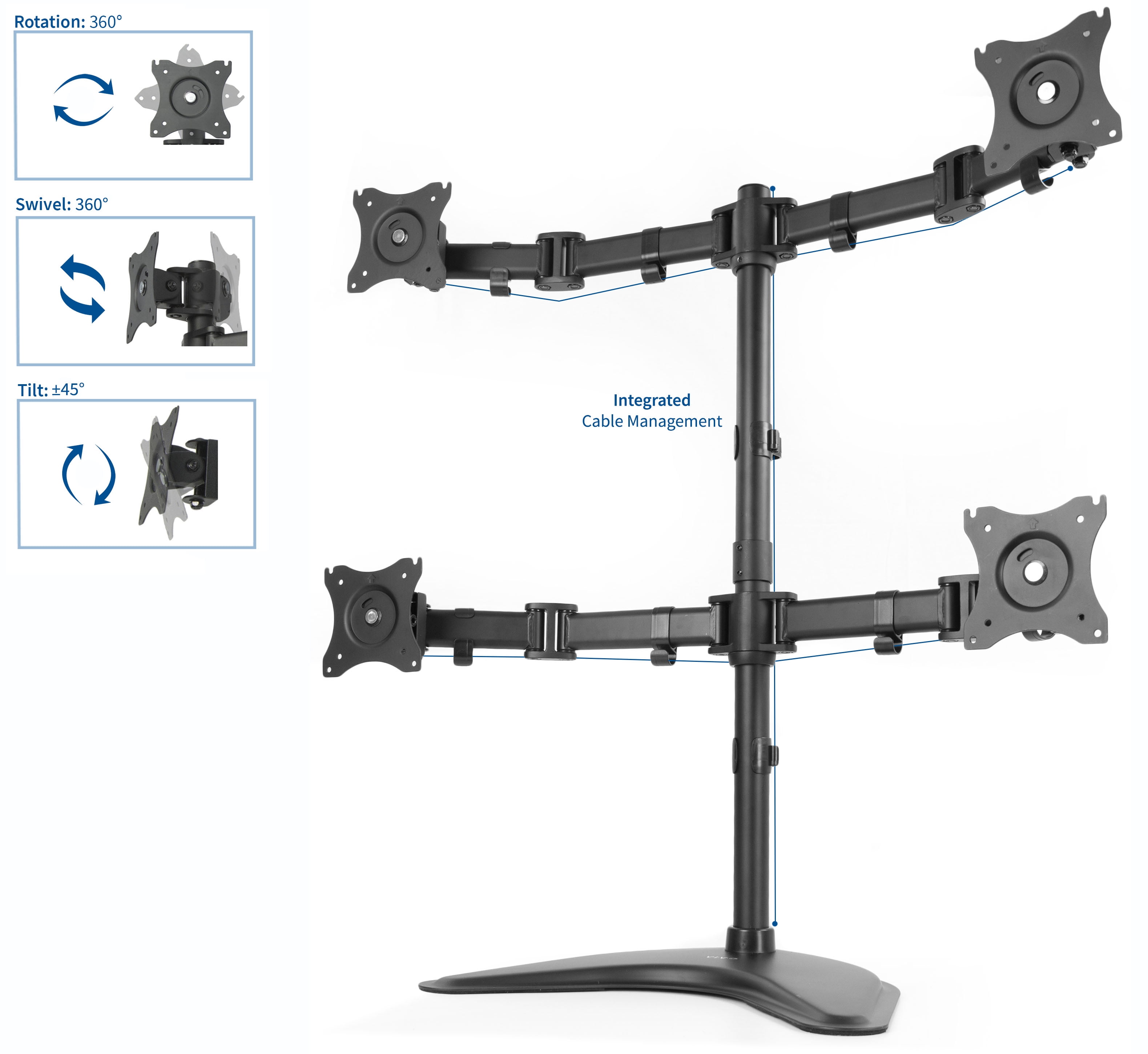 quad monitor stand for four lcd displays for sale