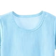 thumbnail image 4 of SGFCWSX Girls Clothing Sets Ribbed Knit Short Sleeve Long Pants 2 Piece Casual Outfit for Kids Light Blue Size 2-3 Years, 4 of 6