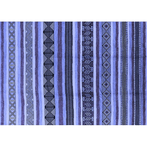 Ahgly Company Machine Washable Indoor Rectangle Solid Blue Modern Area Rugs, 8' x 12'