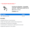 thumbnail image 2 of Fuel Pressure Regulator - Compatible with 2001 - 2006 LS430 4.3L V8 2002 2003 2004 2005, 2 of 2