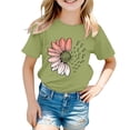 thumbnail image 5 of XIMIN T-Shirts Filles Graphiques Tournesol Manches Courtes Col Rond Coton Coupe Ample Décontractée Été, 5 of 5