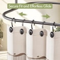 thumbnail image 5 of Black Shower Curtain Hooks, 12PCS Rust Proof Shower Curtain Rings, Decorative Modern Shower Curtain Hangers, Elliptical Heavy Duty Design Convenient for Bathroom Kitchen Wardrobe, 5 of 5