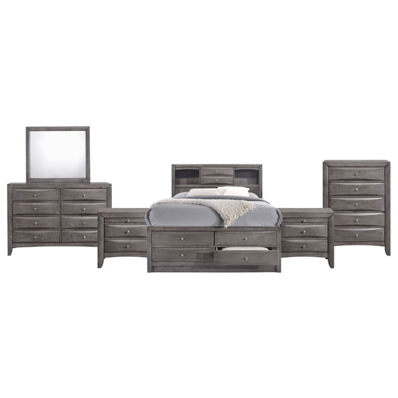 Picket House Furnishings Madison Queen 6 Piece Bedroom Set in Gray