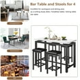 thumbnail image 4 of Counter Height Table Set of 5, Breakfast Bar Table and Stool Set, Minimalist Dining Table with Backless Stools, Wood Top Pub Table & Chair Set for Kitchen Apartment Bistro - Space Saving, 4 of 9