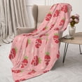thumbnail image 3 of Rateoe Strawberries Pattern Flannel Throw Blanket, Ultra-soft Blanket for Bed, Couch, Car, Hypoallergenic Anti-pilling blanket-80"x60"(Vertical), 3 of 6