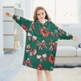 thumbnail image 5 of joogoo Blanket Hoodie for Christmas Bows Oversize Sweatshirt 3-14 YR L, 5 of 7