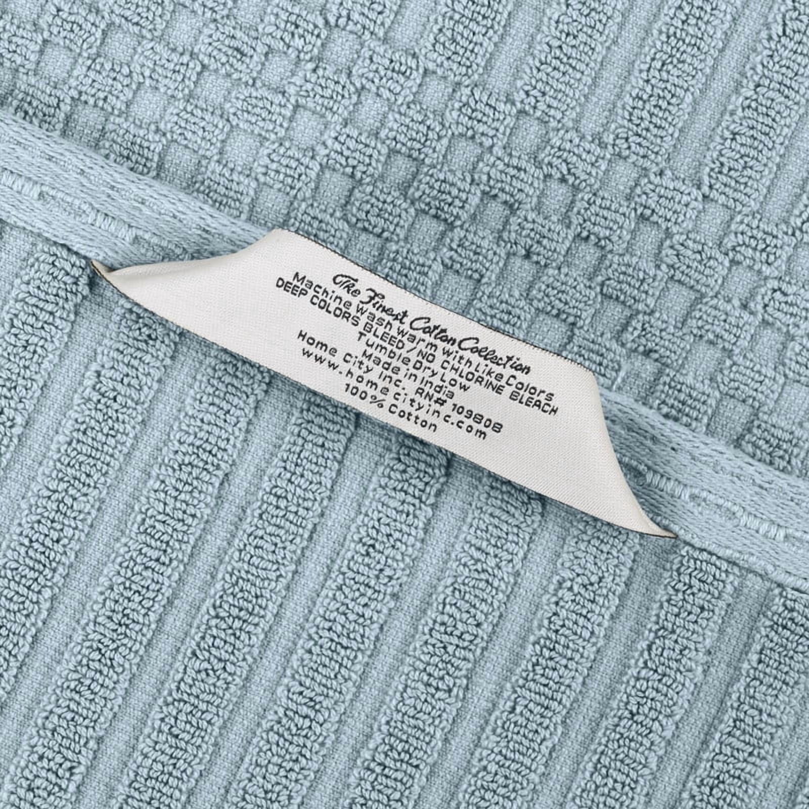 Superior Soho Ribbed Cotton Absorbent Bath Sheet Set of 2, Slate Blue