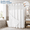 White, variant on MORAVE Black Ringless Chevron Tufted Cloth Shower Curtain and Liner Set, No Hook Snap in Waterproof Washable Fabric Bath Curtain with See Through Top Window for Bathroom Hotel 71" x 74"