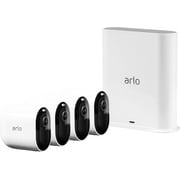 Arlo Pro 3 - Wire-Free Security 4 Camera System | 2K with HDR, Indoor/Outdoor, Color Night Vision, Spotlight, 160° View, 2-Way Audio, Siren | Compatible with Alexa | (VMS4440P)