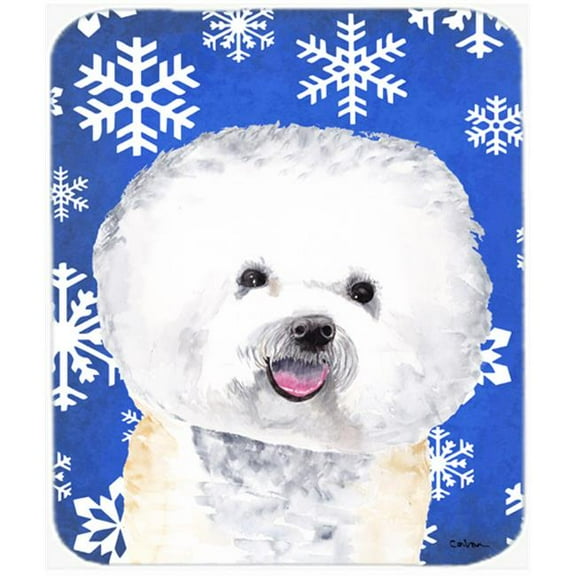 Bichon Frise Winter Snowflakes Holiday Mouse Pad, Hot Pad or Trivet