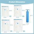 thumbnail image 5 of 16PCS Vacuum Storage Bags, 4 Sizes Vacuum Packing Bags with Manual Pump, Space Saver Bags for Clothes Bedding, Airtight Seal Compression Organizer for Travel & Moving Use, 5 of 5