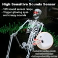 thumbnail image 4 of 6 Ft Life Size Skeleton Poseable Full Size Halloween Party Decorations Haunted House with LED Eyes & Sound, 4 of 7