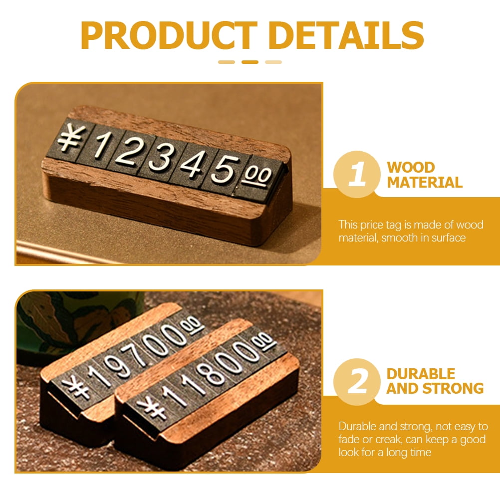 お客タグ Askfic price tags Adjustable Wooden Jewelry Tag Cube for
