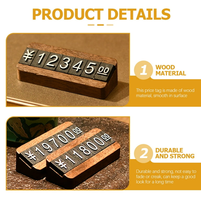 Askfic price tags Adjustable Wooden Jewelry Tag Cube for