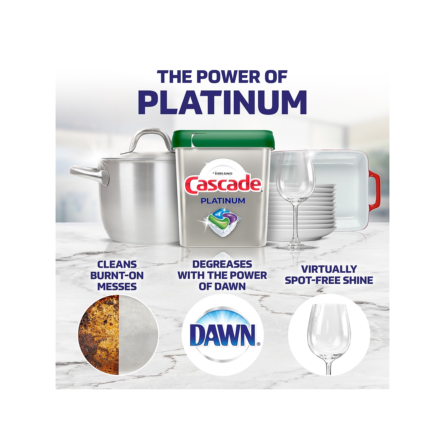Cascade Platinum ActionPacs Dishwashing Detergent Pods Fresh Scent 71 Pods/Box (12052)
