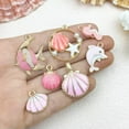 thumbnail image 3 of U8MO 10pcs Pink Ocean Shell Conch Starfish Charms Pendants for Jewelry Making DIY-10pcs Starfish shell 25x27mm, 3 of 6