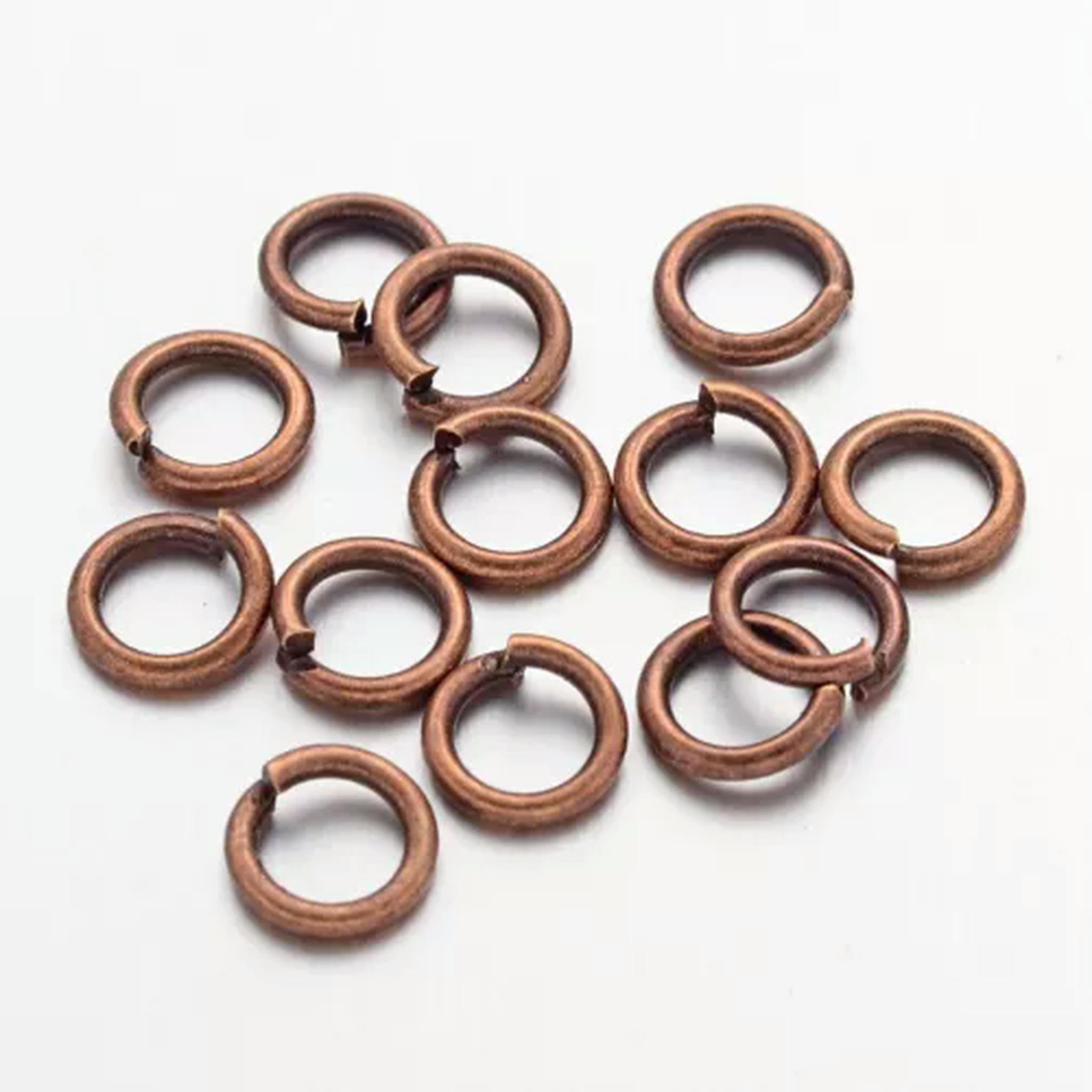 EOEMY 500G Strong Brass Open Jump Rings Unsoldered Loop Findings 6 Colors Pick 4~10mm-Red Copper-5X1mm