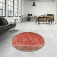 thumbnail image 4 of Ahgly Company Machine Washable Indoor Square Traditional Sunrise Orange Area Rugs, 3' Square, 4 of 7
