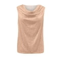 thumbnail image 6 of JGNGSHN Women's Sequin Tops Trendy Sleeveless Drape Cowl Neck Shirts Glitter Cocktail Blouses Sparkly Club Party Top, 6 of 6