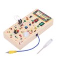 thumbnail image 1 of Jouet Interrupteur de Lumières Planche à Led Jouet Interrupteur de Lumière Planche en Bois Jouet Interrupteur de Lumières Led Planche d'Activité Jouets Casse-Tête en Bois Éducation Précoce Fine, 1 of 7