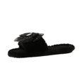 thumbnail image 2 of Plush Open Toe House Slides for Women with Sparkly Tulle Bow Lightweight Flat Indoor Slippers Black 36, 2 of 6
