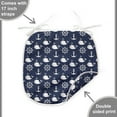 thumbnail image 4 of Navy Blue Dining Chair Pad, Maritime Pattern with Whales Helms Anchors Nautical Elements Deep Sea Life, Water Resistant Pillow with Straps for Seats, 2 Pieces Set, Navy Blue White, by Ambesonne, 4 of 5