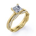 thumbnail image 4 of JeenMata Infinity Eternity 2.25 Carat Princess Cut Four-Prong Bridal Set in 18K Yellow Gold Plating over Silver (CUSTOMIZE YOUR WEDDING RING BAND), 4 of 7