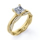 thumbnail image 4 of JeenMata Juego de Anillos de Boda de Cuatro Puntas con Corte Princesa de 1,50 Quilates Infinity Eternity con Baño de Oro Amarillo de 18 K sobre Plata (Personaliza la Banda de Tu Anillo de Bodas), 4 of 6