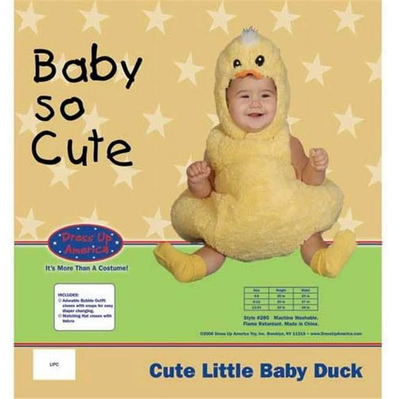 Dress Up America Cute Little Baby Duck Costume Set 0-6 mo. 280-6M