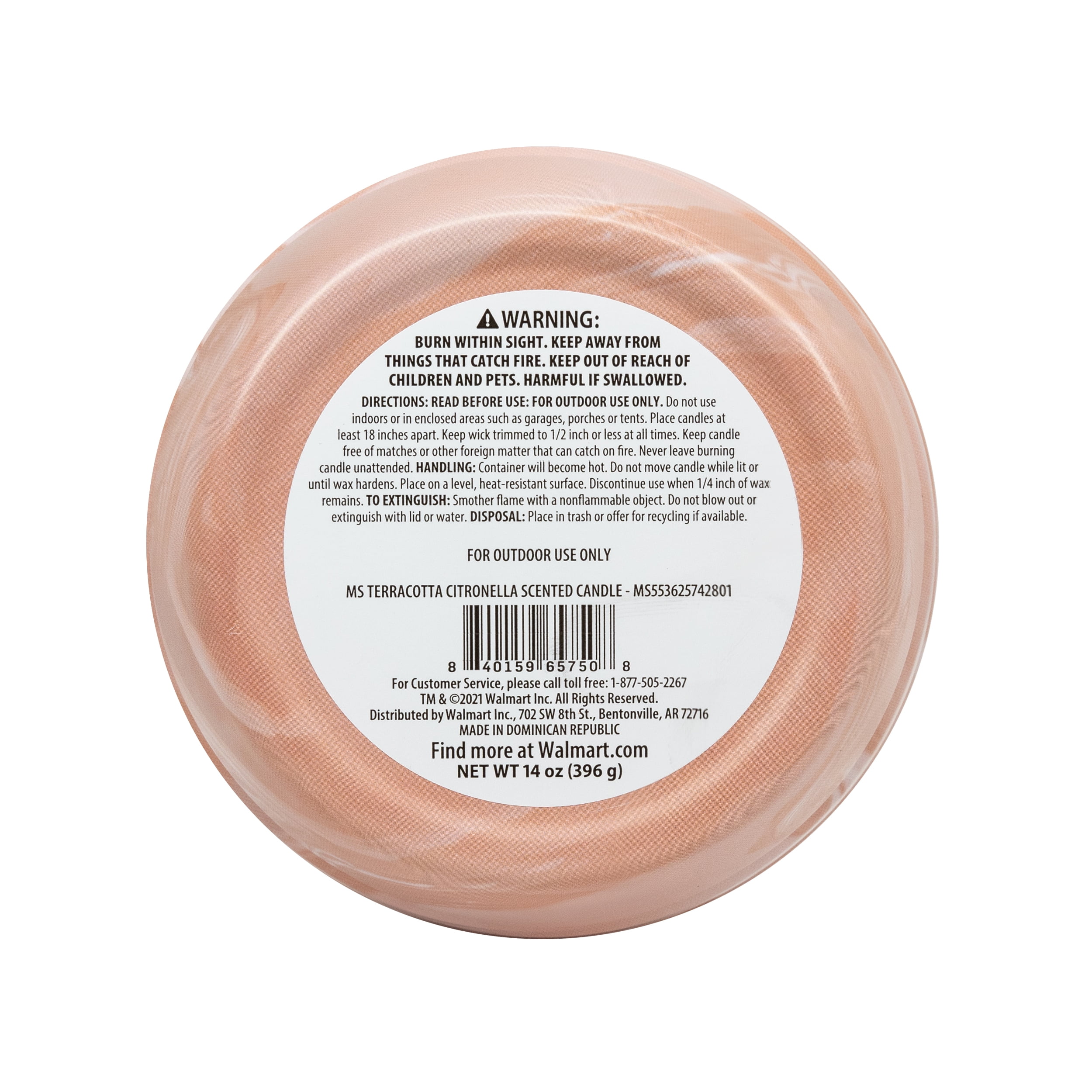 Mainstays 14oz Pineapple Cilantro & Citronella Outdoor Fragranced Candle