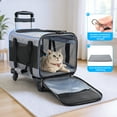 thumbnail image 4 of WFUN Portable Pet Rolling Carrier for Small Medium Dogs Cats Pet up to 33LB, Blue, 4 of 14
